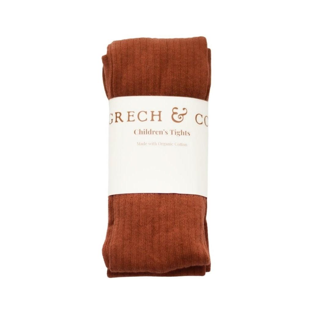 Children's Organic Cotton Tights - Rust — GRECH & CO.