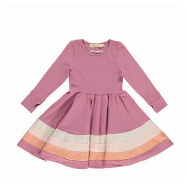 GRECH & CO. Long Sleeve Twirl Dress | Ombre Clothing Mauve Rose Ombre