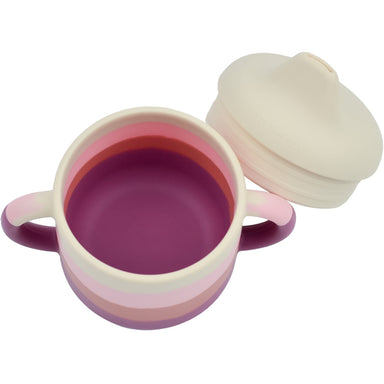 GRECH & CO. Silicone Sippy Cup | Color Splash Collection Tableware Mauve Rose Ombre
