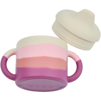GRECH & CO. Silicone Sippy Cup | Color Splash Collection Tableware Mauve Rose Ombre