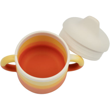 GRECH & CO. Silicone Sippy Cup | Color Splash Collection Tableware Sienna Ombre