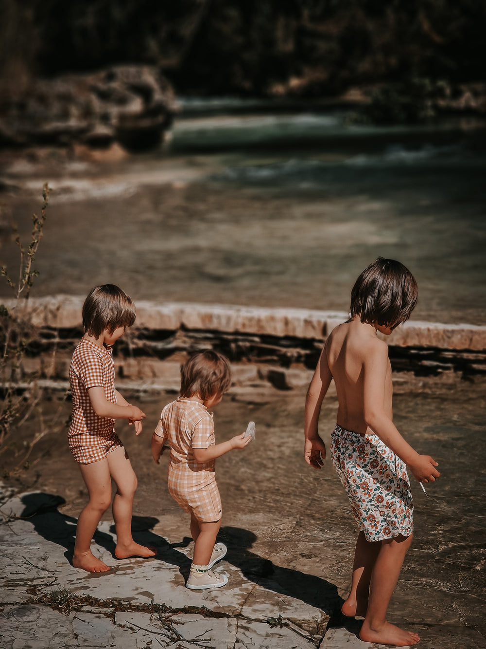 Short Sleeve Rashguard Swimsuit | UPF + Recycled - Buckwheat Plaid | Pre-Order SS27