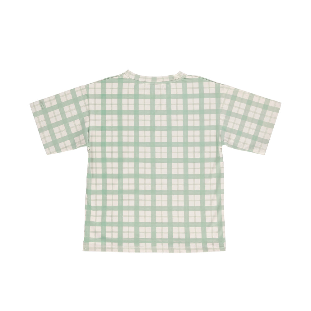 Oversized T-Shirt | Organic Cotton Jersey - Fern Plaid | Pre-Order SS27