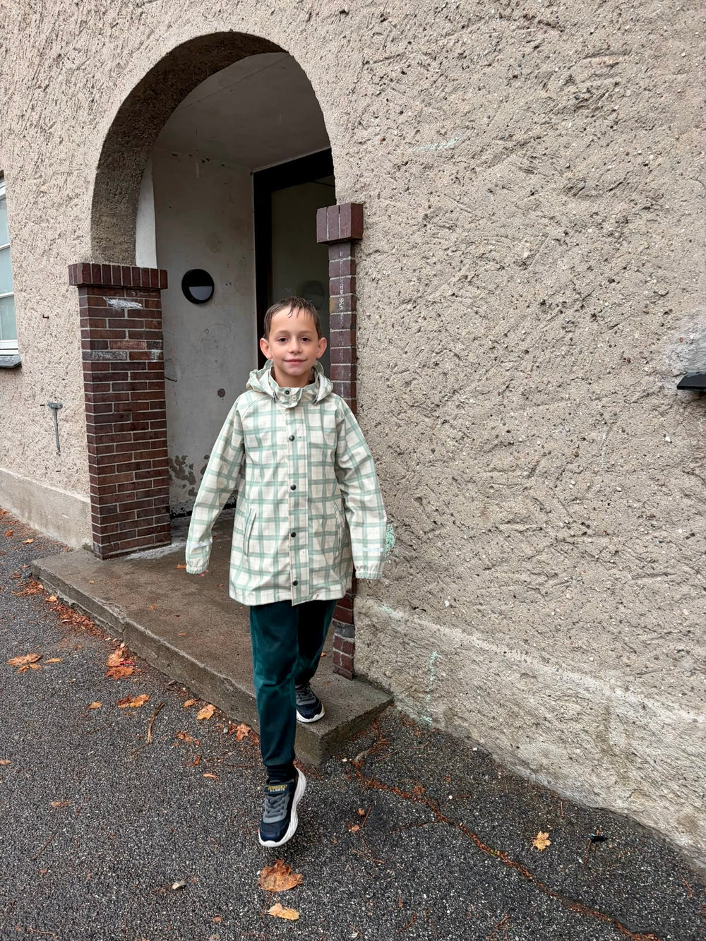 Fishtail Rain Jacket | Fern Plaid