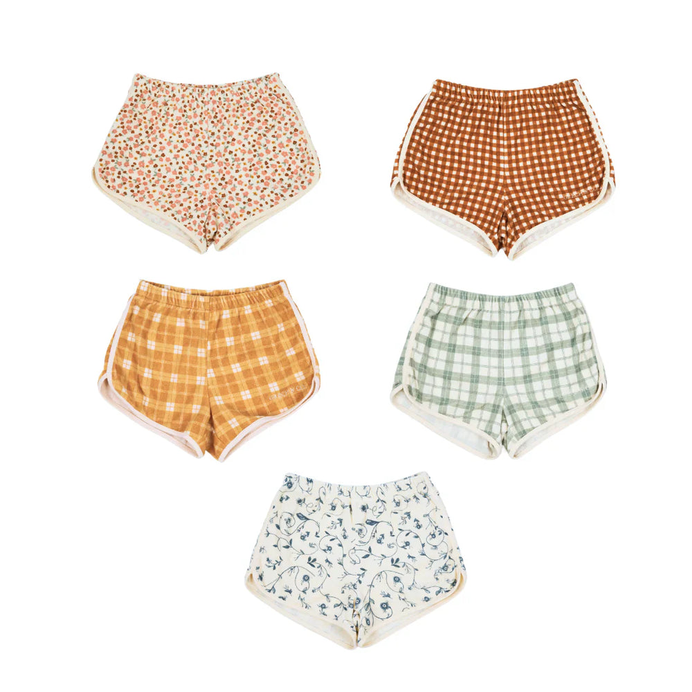 Retro Shorts | Organic Cotton Terry - Fern Plaid | Pre-Order SS27
