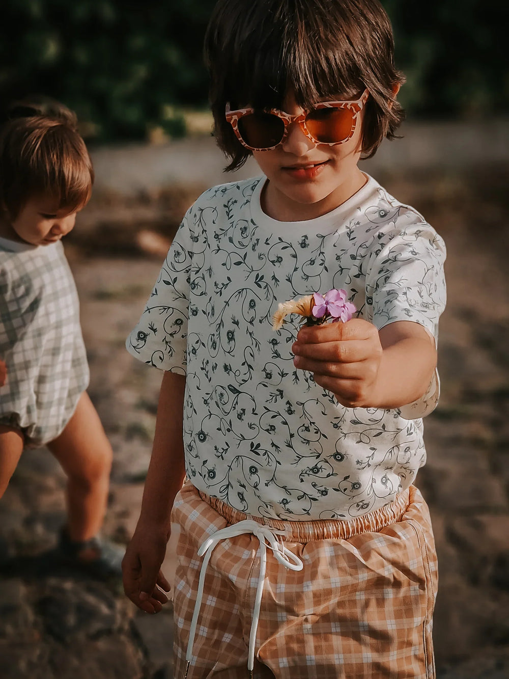 Classic Wayfarer Sustainable Sunglasses | Bio-Based · Bendable · Polarized | Child | 3-8 Y | Ivory Tortoise | Pre-Order SS27