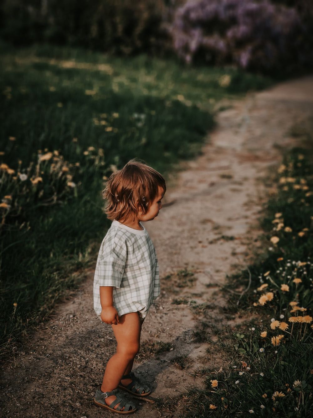 Bubble Romper | Organic Cotton Jersey - Fern Plaid | Pre-Order SS27
