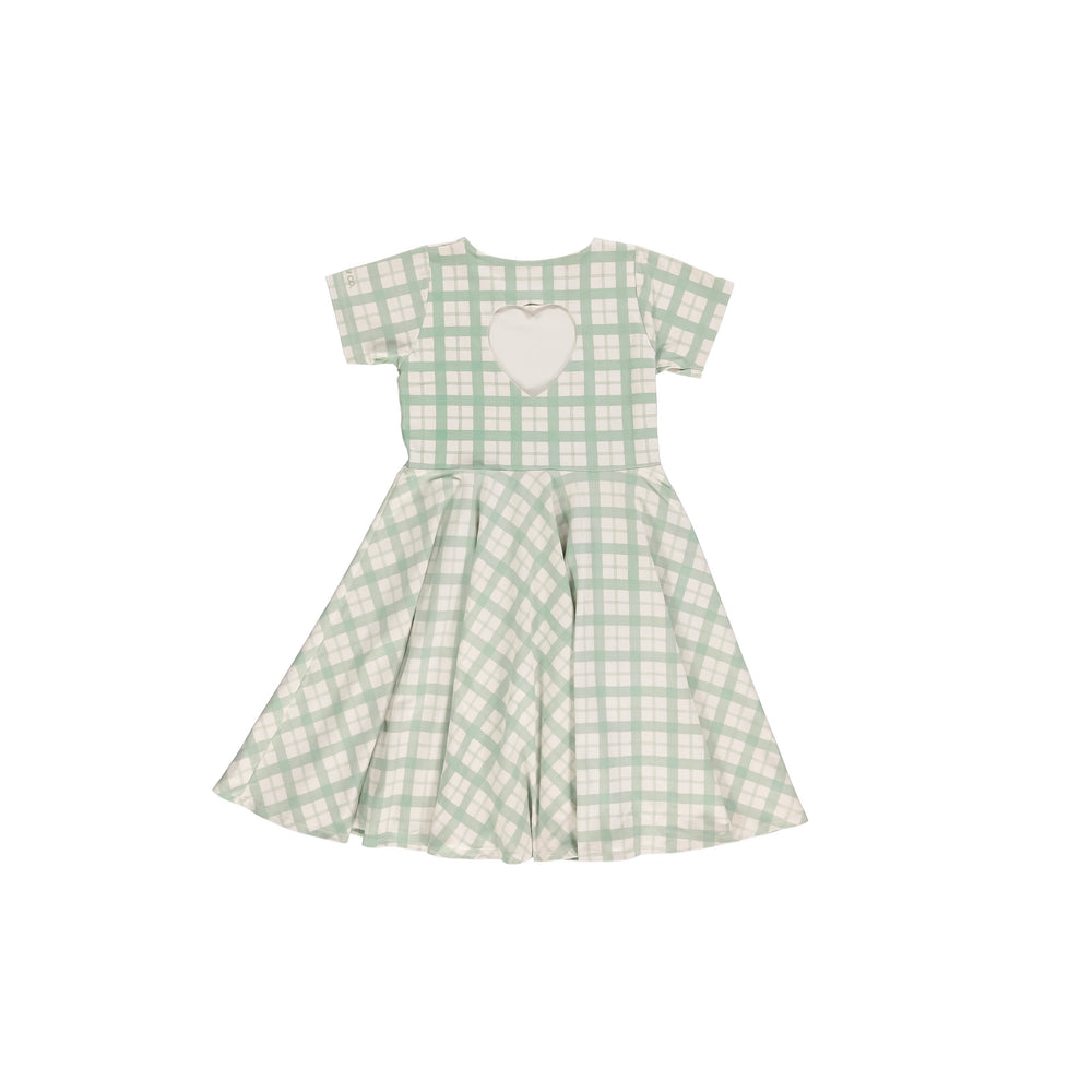 Sweetheart Twirl Dress | Organic Cotton Jersey - Fern Plaid | Pre-Order SS27