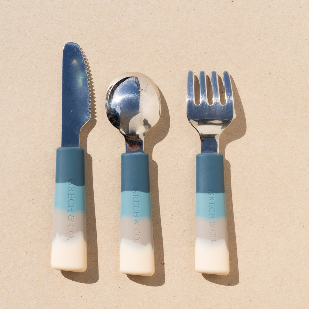 3 Piece Cutlery Set | Color Splash Collection - Desert Teal Ombre