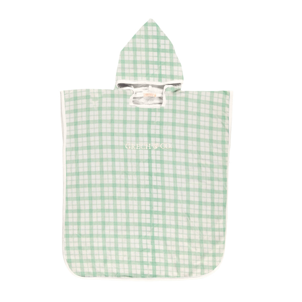 Bathing Towel Poncho | Organic Cotton - Fern Plaid | Pre-Order SS27
