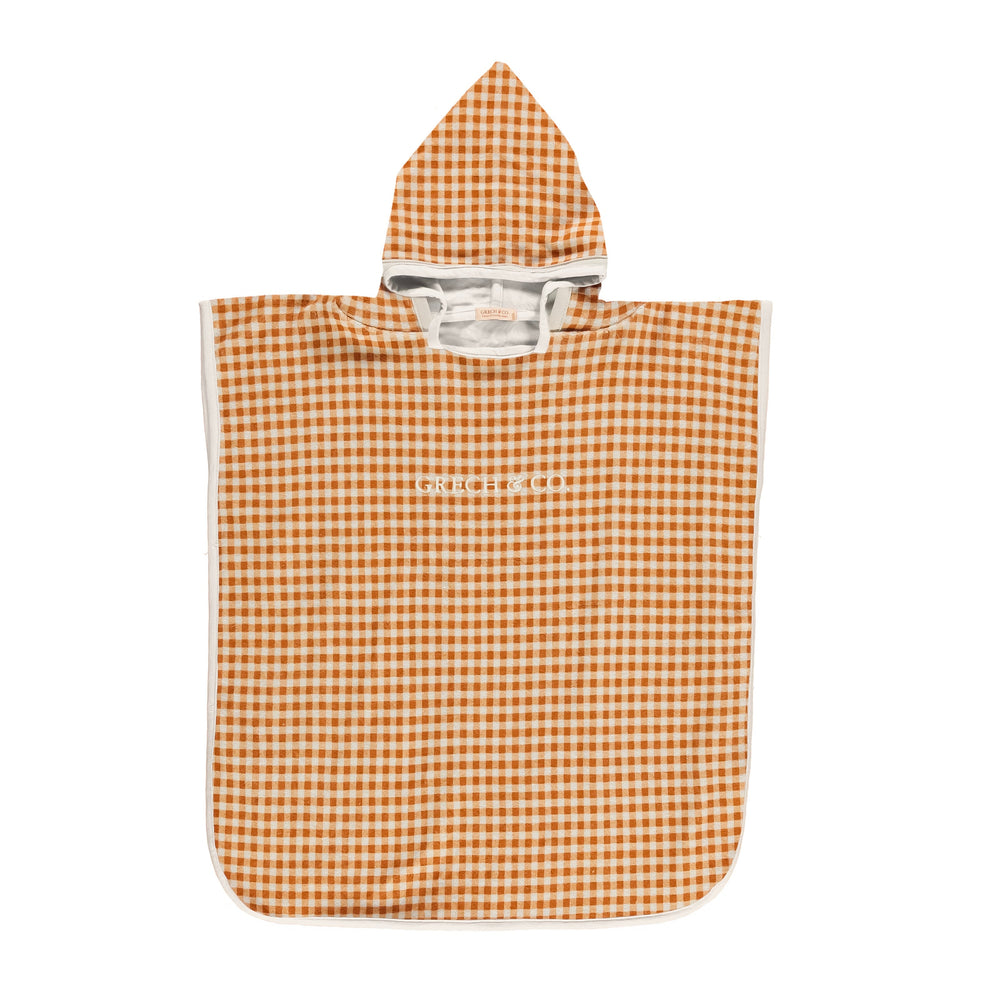 Bathing Towel Poncho | Organic Cotton - Sienna Gingham | Pre-Order SS27