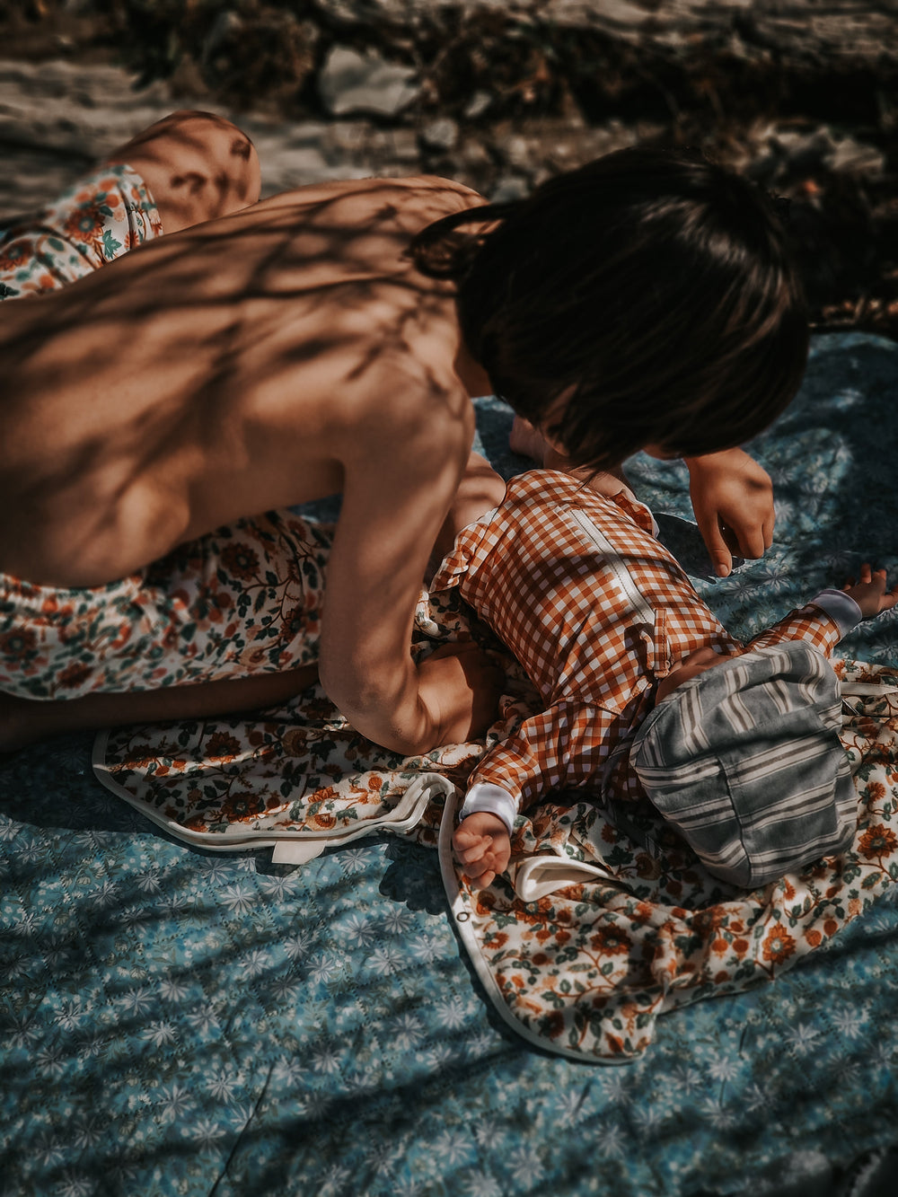 Long Sleeve Rashguard Ruffle Swimsuit | UPF + Recycled - Sienna Gingham | Pre-Order SS27