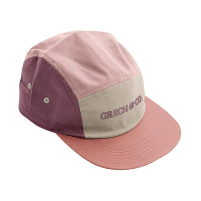 5 Panel Hat ~ Blush Bloom + Mauve Rose