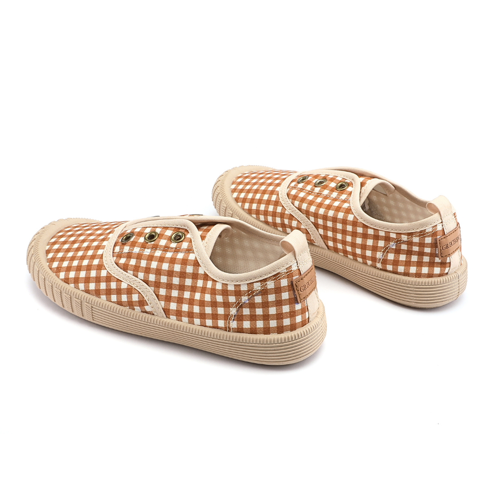 Children’s Cotton Slip-On Shoes – Sienna Gingham