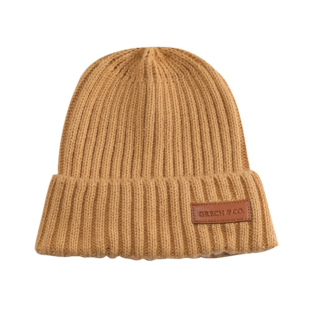 Knit Beanie Wide Rib | Buckwheat