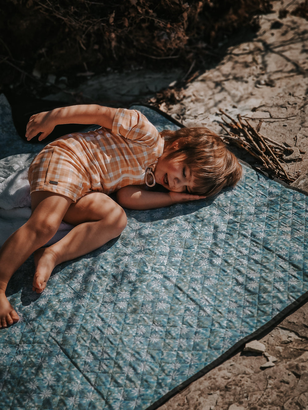 Short Sleeve Rashguard Swimsuit | UPF + Recycled - Buckwheat Plaid | Pre-Order SS27