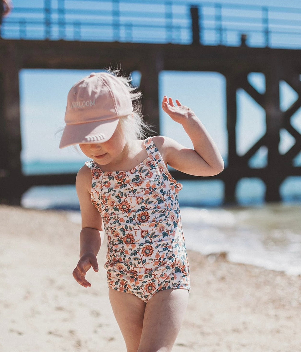 Vintage Girls 1 Piece Swimsuit | UPF + Recycled - In Bloom