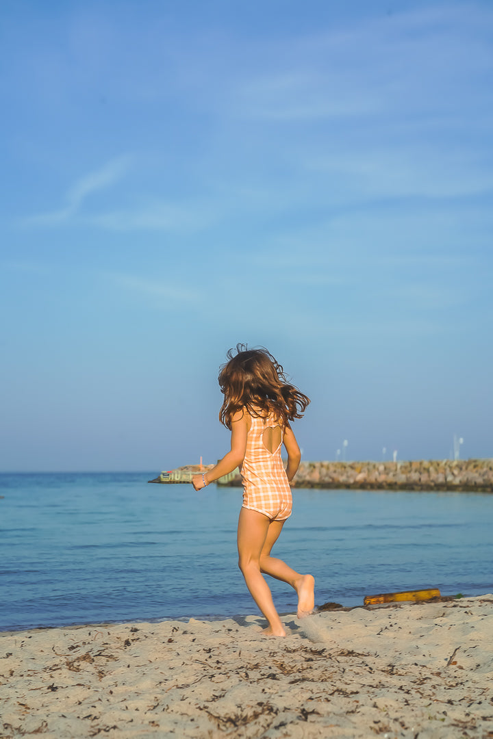 Sweetheart 1 Piece Swimsuit | UPF + Recycled - Buckwheat Plaid | Pre-Order SS27