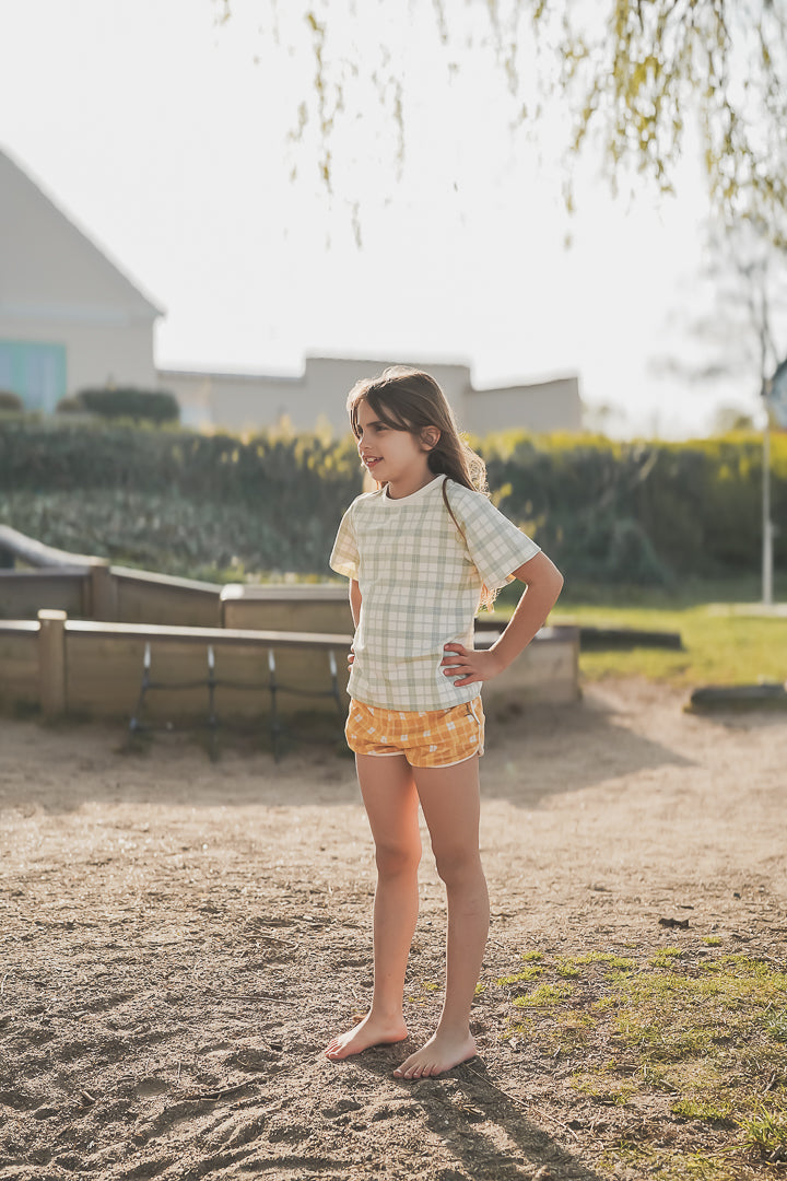 Retro Shorts | Organic Cotton Terry - Buckwheat Plaid | Pre-Order SS27