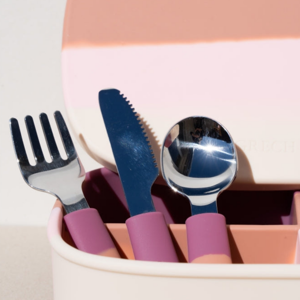 3 Piece Cutlery Set | Color Splash Collection - Mauve Rose Ombre