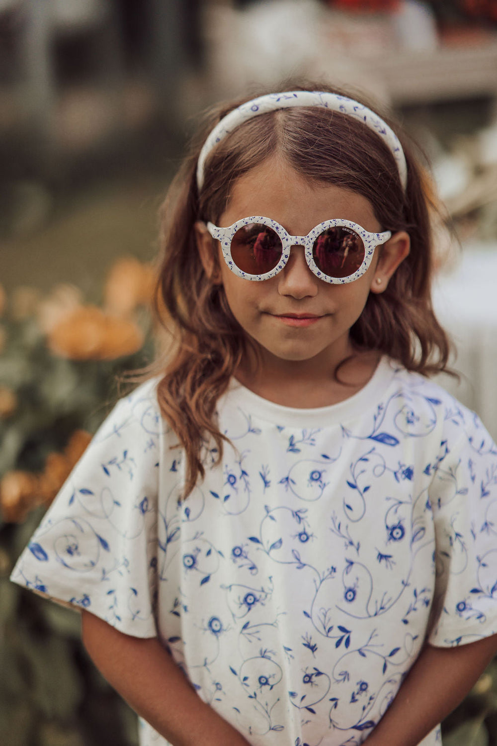 Original Round Sustainable Sunglasses | Bio-Based  Bendable Polarized | Scandi Floral