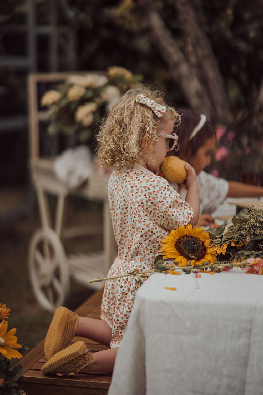 Single Bow Hair Clip | Organic | Sunset Meadow | Pre-Order SS27