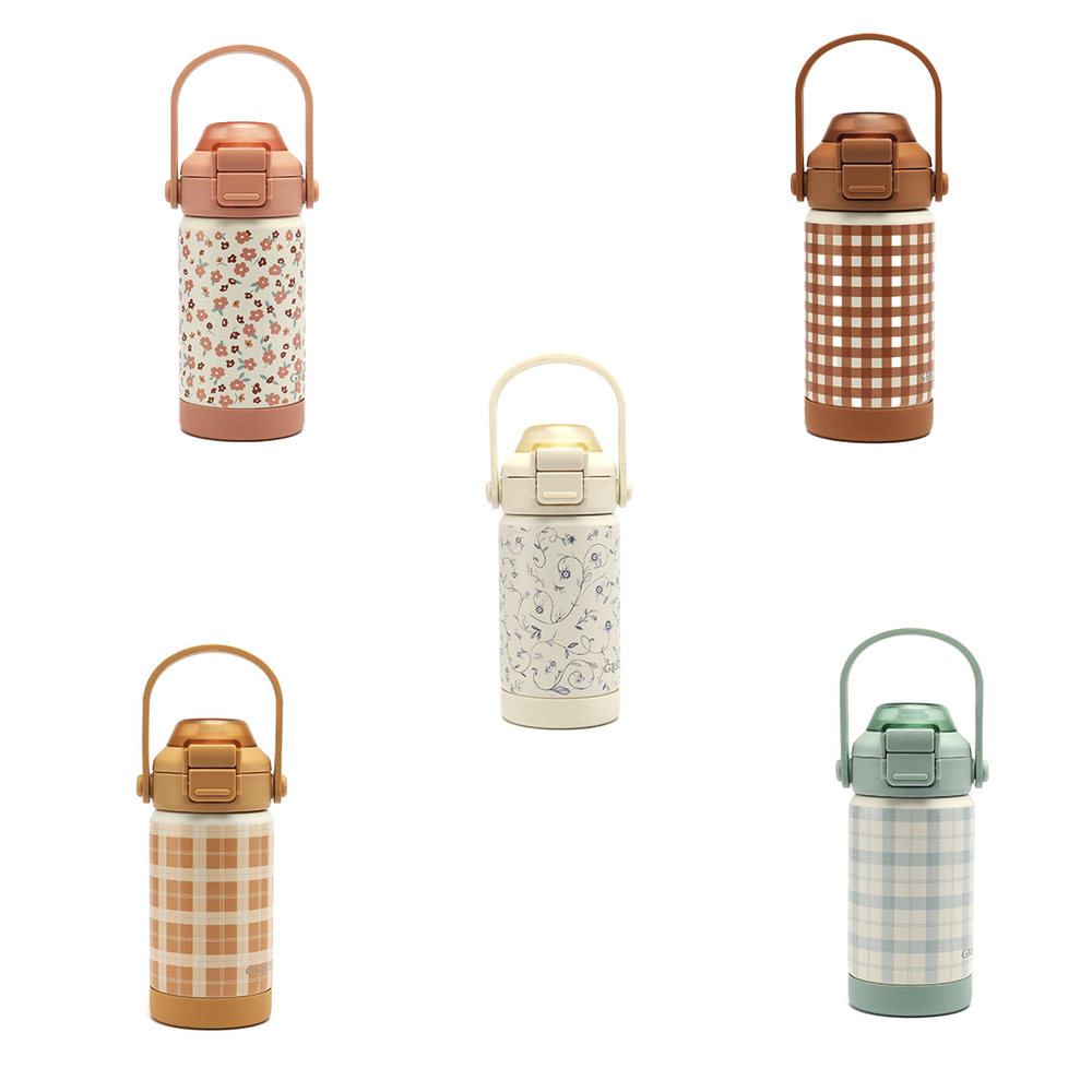 Sip + Chug 2 in 1 Thermo Water Bottle 12 oz. | Fern Plaid