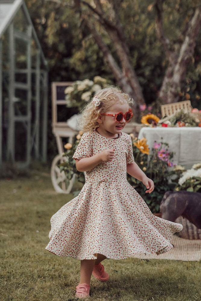 Sweetheart Twirl Dress | Organic Cotton Jersey - Sunset Meadow | Pre-Order SS27