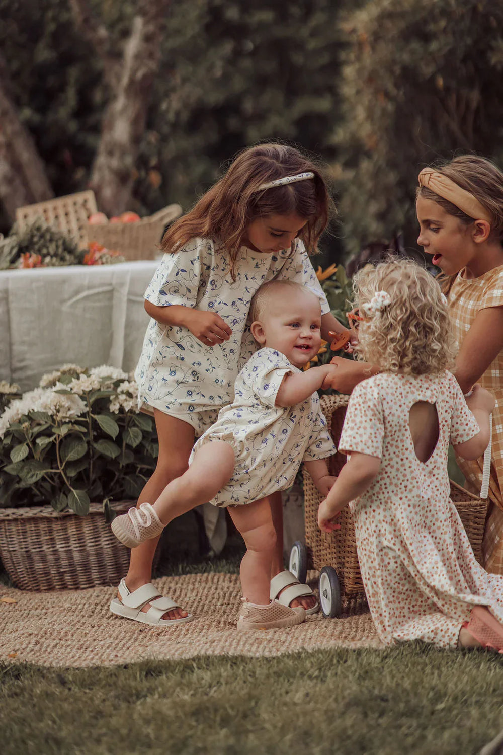 Bubble Romper | Organic Cotton Jersey - Fern Plaid | Pre-Order SS27