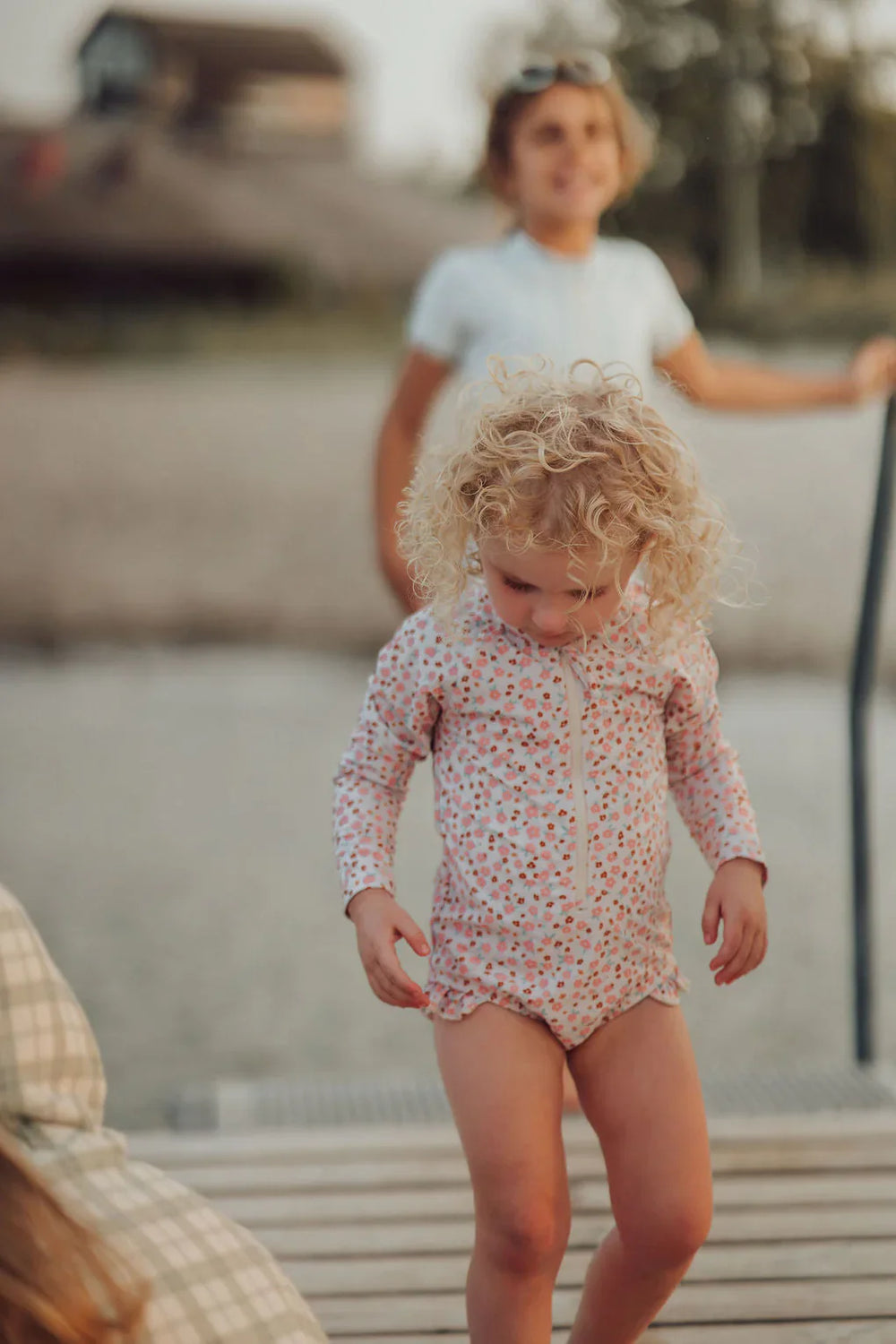 Long Sleeve Rashguard Ruffle Swimsuit | UPF + Recycled - Sunset Meadow | Pre-Order SS27