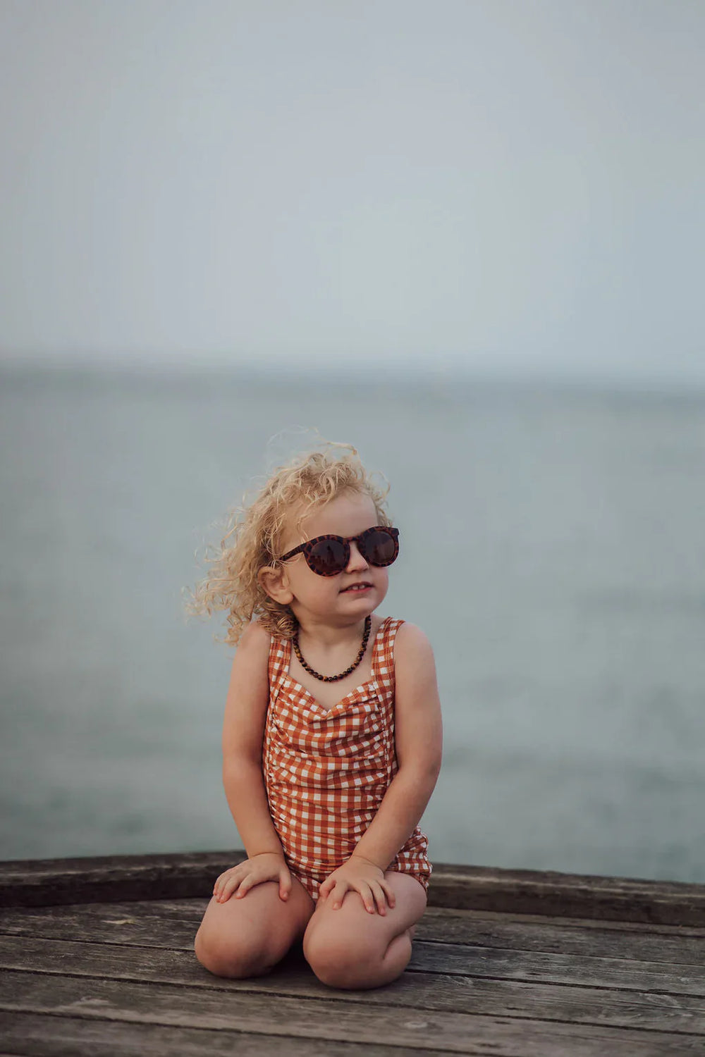 Vintage Girls 1 Piece Swimsuit | UPF + Recycled - Sienna Gingham | Pre-Order SS27