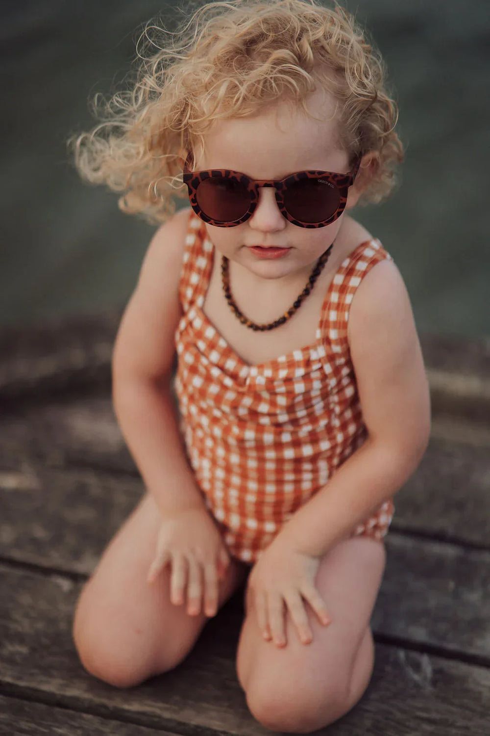 Vintage Girls 1 Piece Swimsuit | UPF + Recycled - Sienna Gingham | Pre-Order SS27