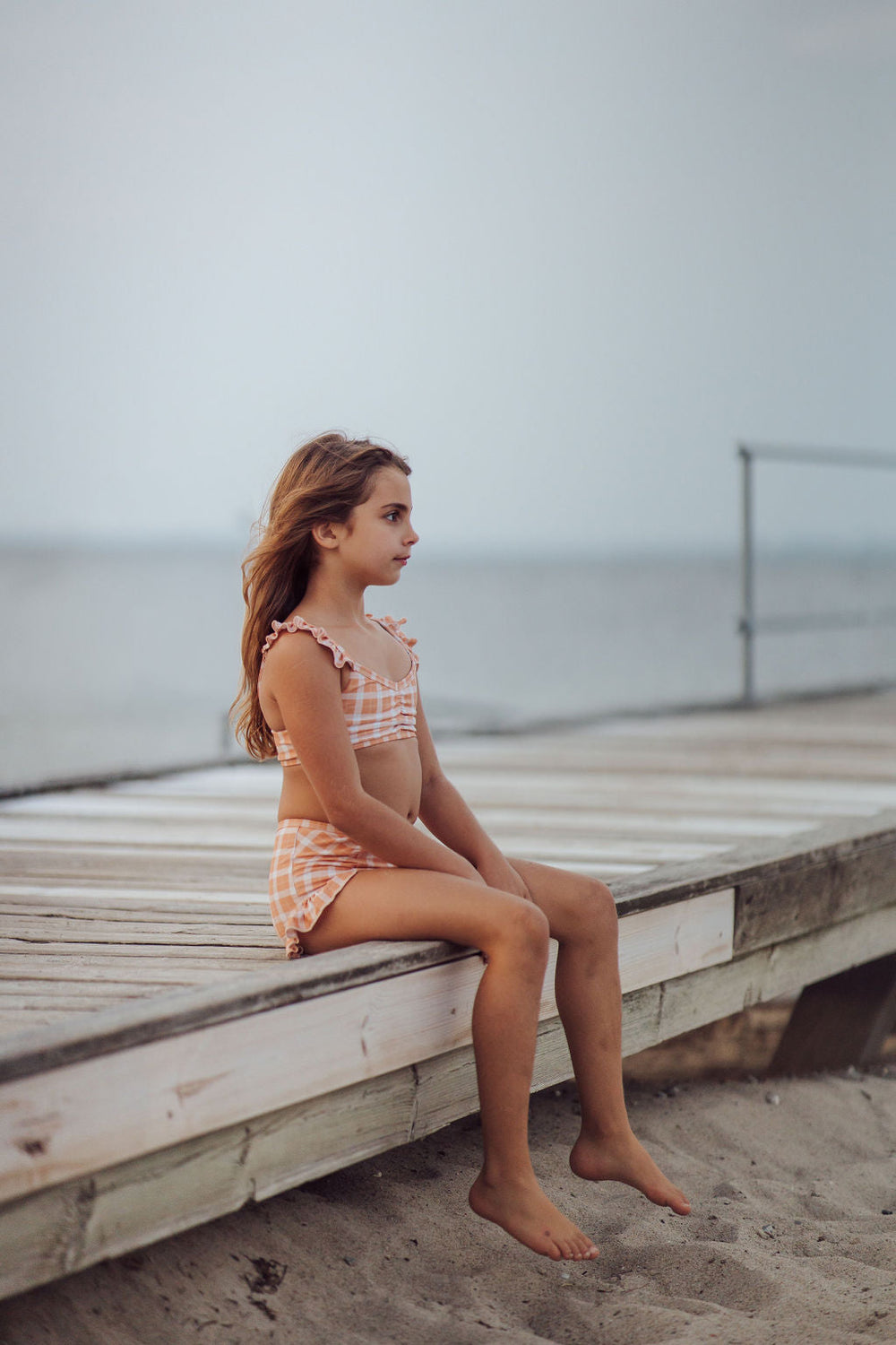 Ruffle 2 Piece Bikini | UPF + Recycled - Buckwheat Plaid | Pre-Order SS27