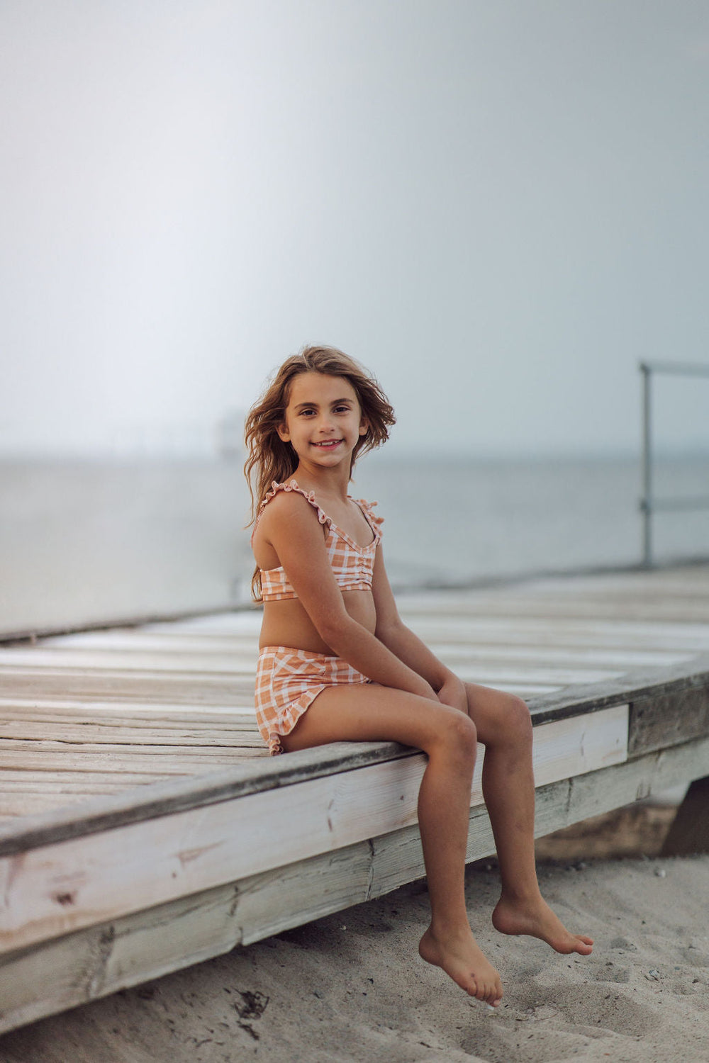 Ruffle 2 Piece Bikini | UPF + Recycled - Buckwheat Plaid | Pre-Order SS27