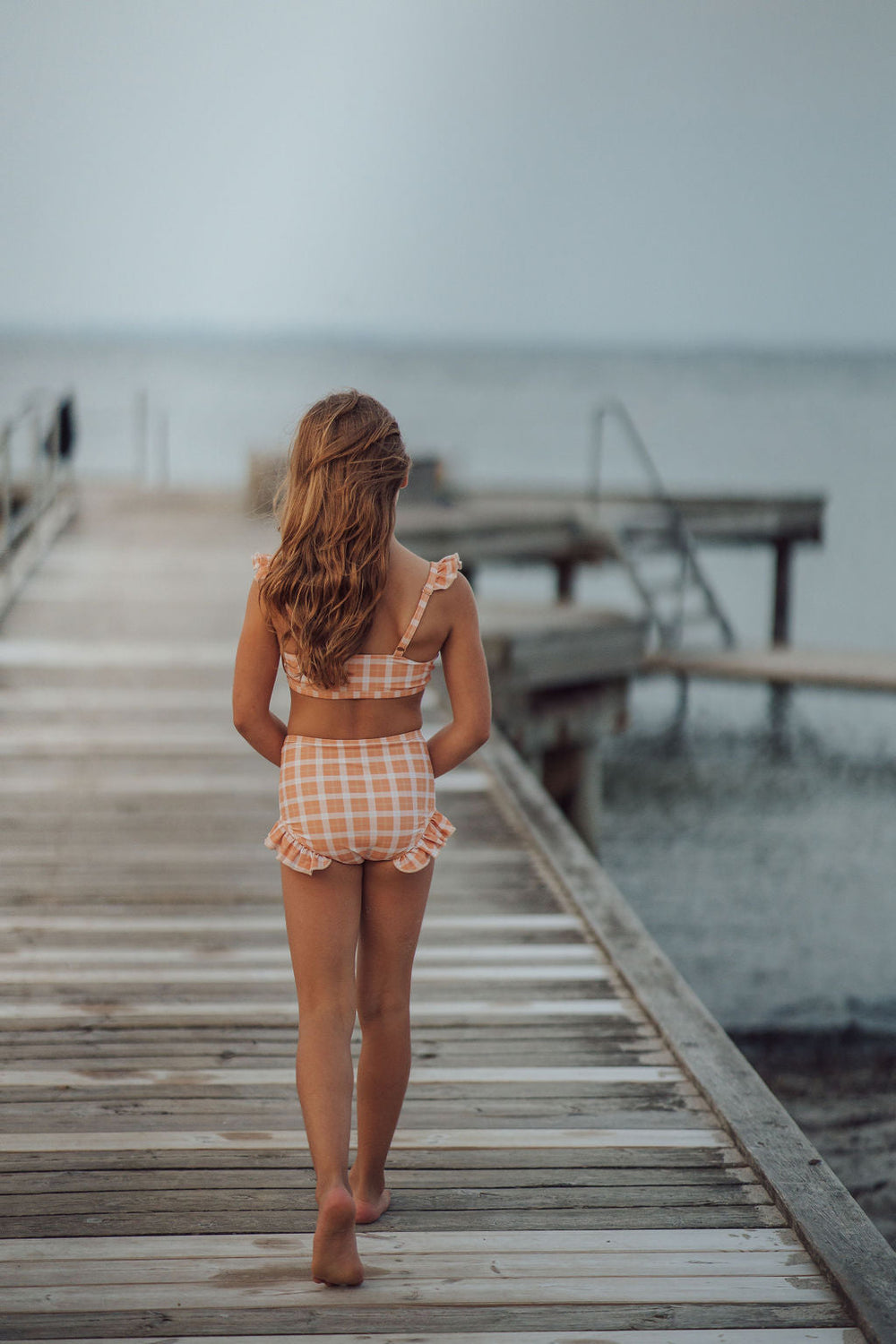 Ruffle 2 Piece Bikini | UPF + Recycled - Buckwheat Plaid | Pre-Order SS27