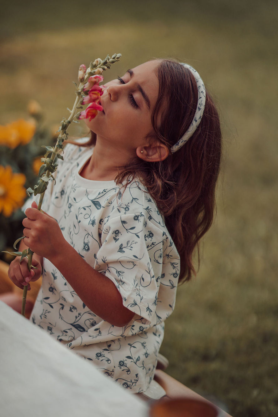 Oversized T-Shirt | Organic Cotton Jersey - Scandi Floral | Pre-Order SS27