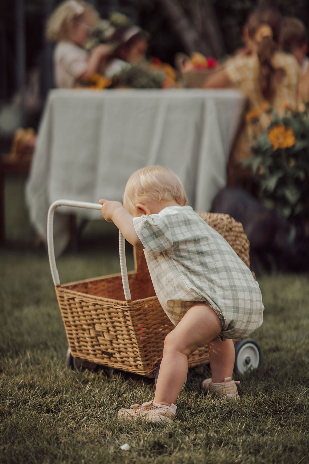 Bubble Romper | Organic Cotton Jersey - Fern Plaid | Pre-Order SS27