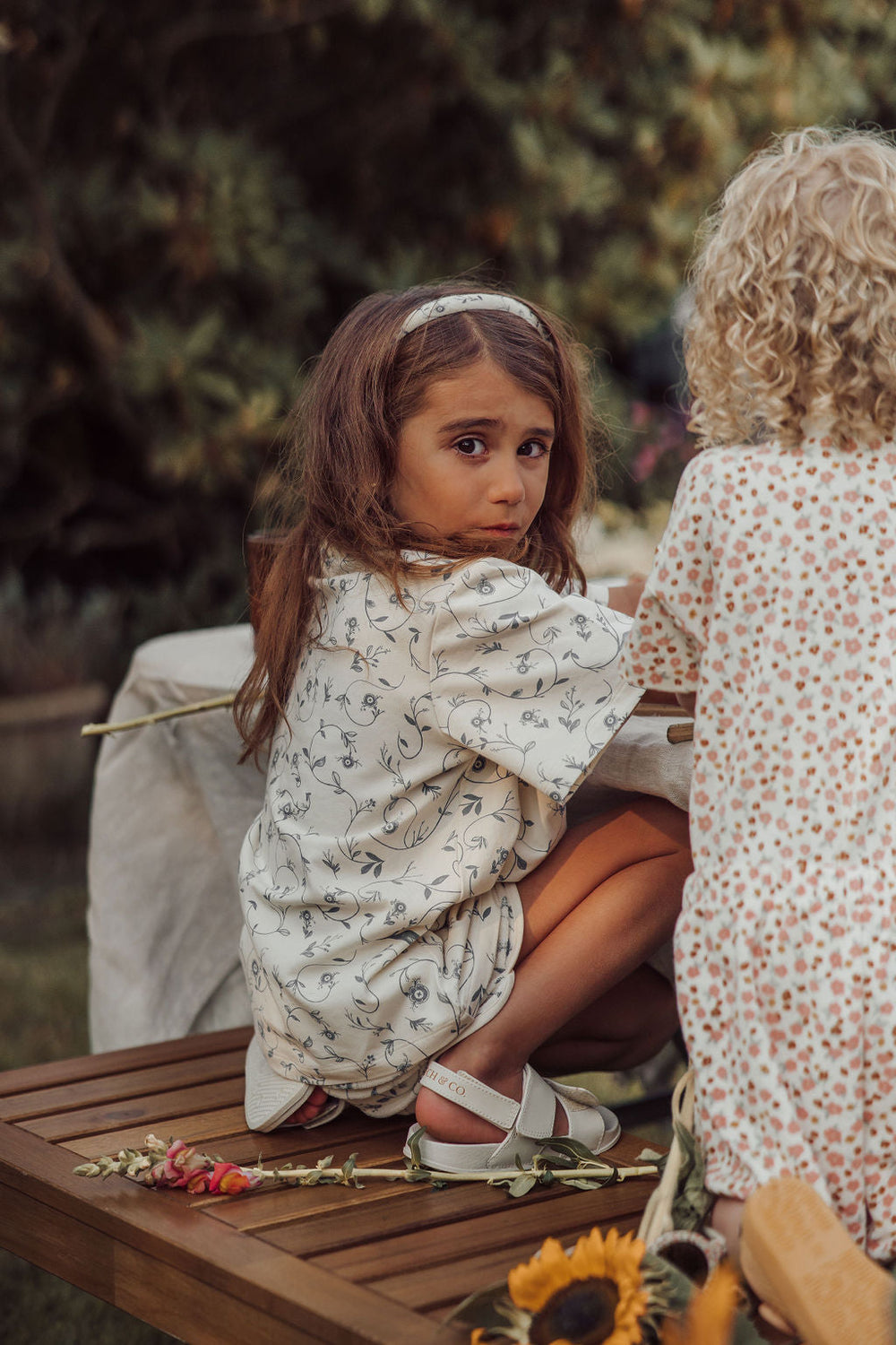 Retro Shorts | Organic Cotton Terry - Scandi Floral | Pre-Order SS27
