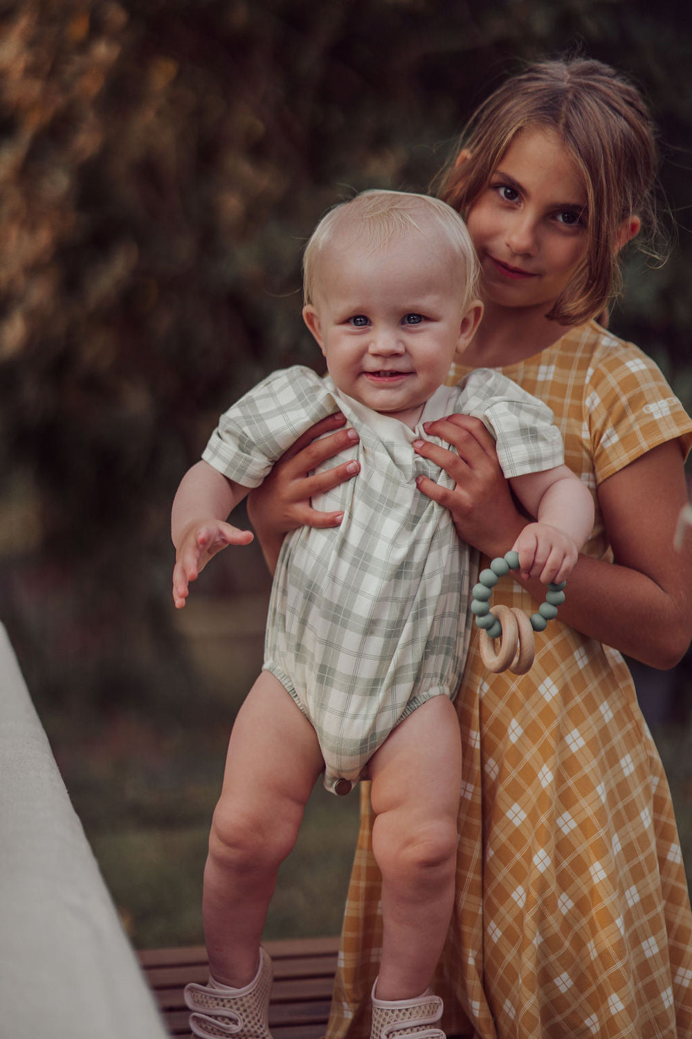 Bubble Romper | Organic Cotton Jersey - Fern Plaid | Pre-Order SS27