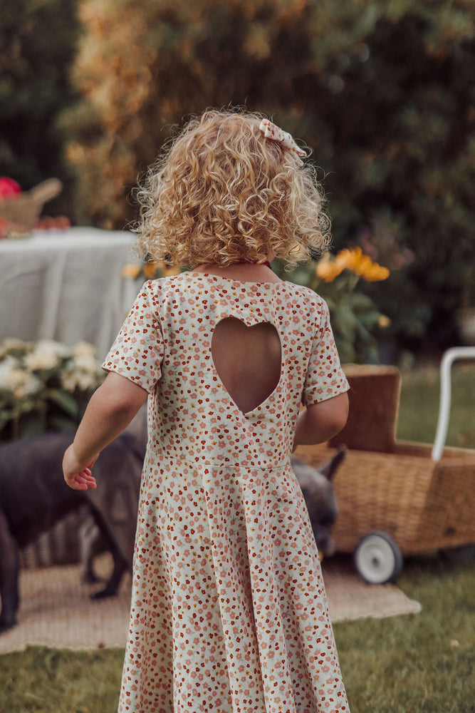 Sweetheart Twirl Dress | Organic Cotton Jersey - Sunset Meadow | Pre-Order SS27