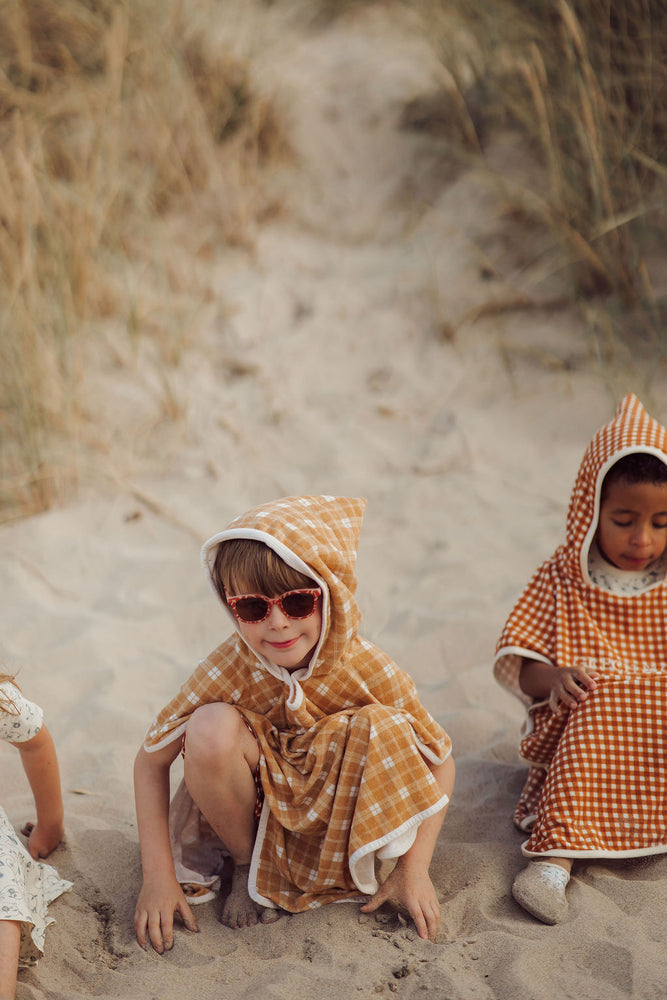 Bathing Towel Poncho | Organic Cotton - Sienna Gingham | Pre-Order SS27