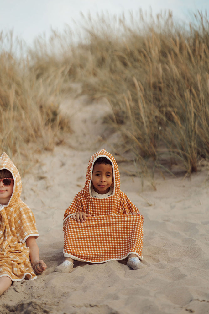 Bathing  Towel Poncho | Organic Cotton - Sienna Gingham