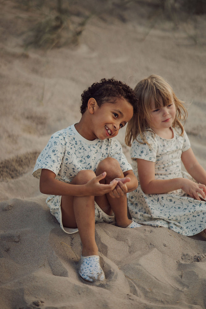 Sweetheart Twirl Dress | Organic Cotton Jersey - Scandi Floral | Pre-Order SS27