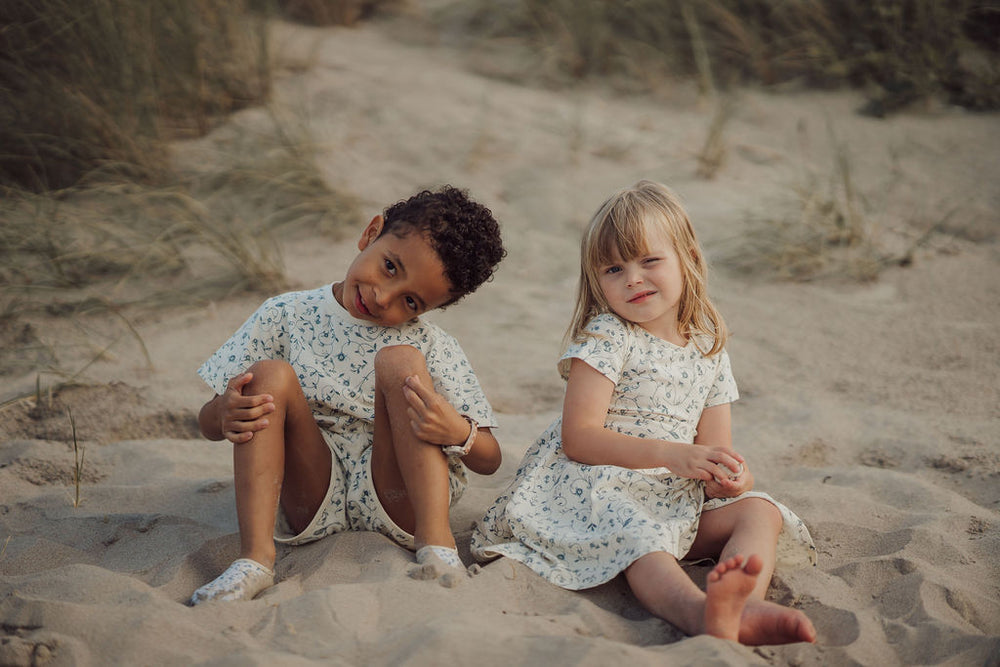 Sweetheart Twirl Dress | Organic Cotton Jersey - Scandi Floral