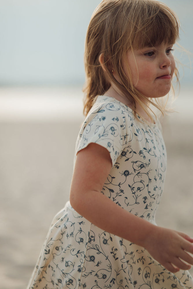 Sweetheart Twirl Dress | Organic Cotton Jersey - Scandi Floral | Pre-Order SS27