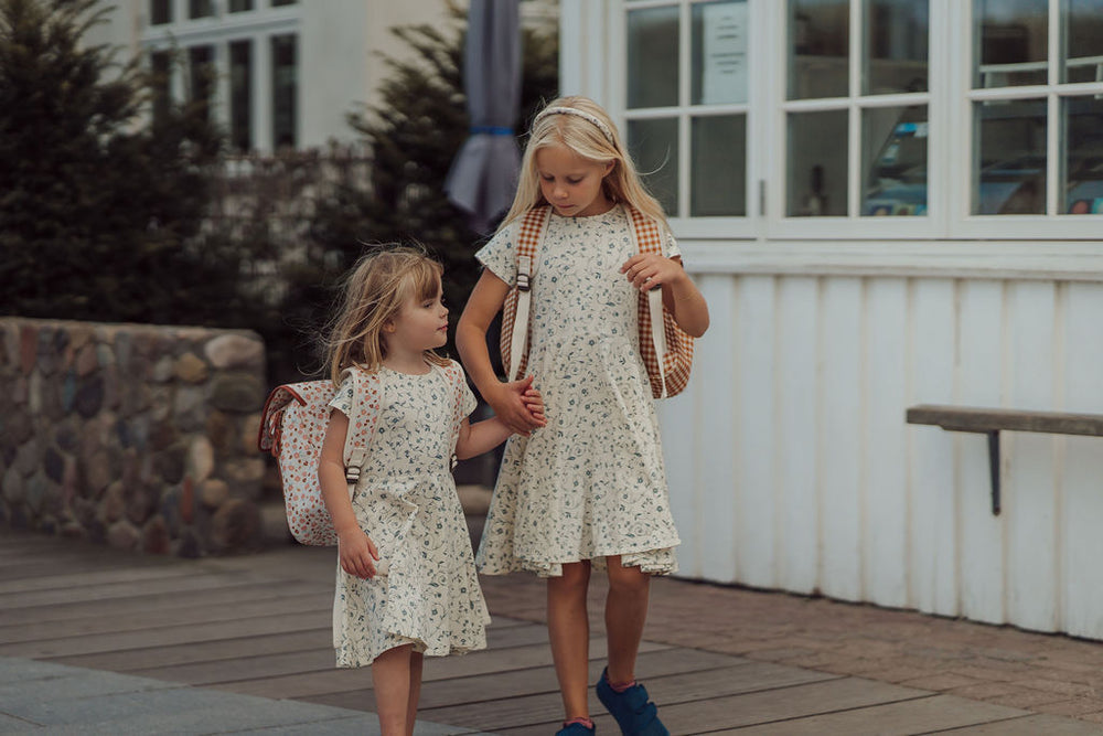 Sweetheart Twirl Dress | Organic Cotton Jersey - Scandi Floral