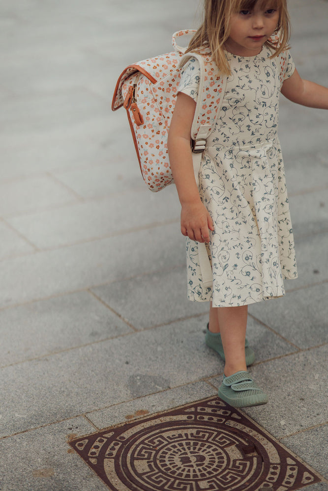 Sweetheart Twirl Dress | Organic Cotton Jersey - Scandi Floral