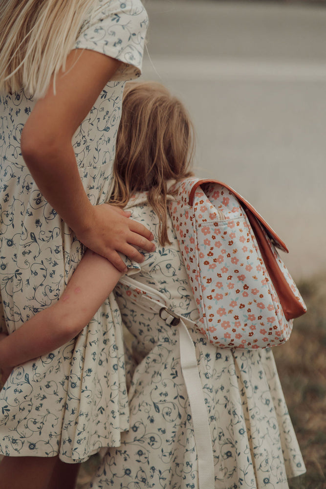 Sweetheart Twirl Dress | Organic Cotton Jersey - Scandi Floral