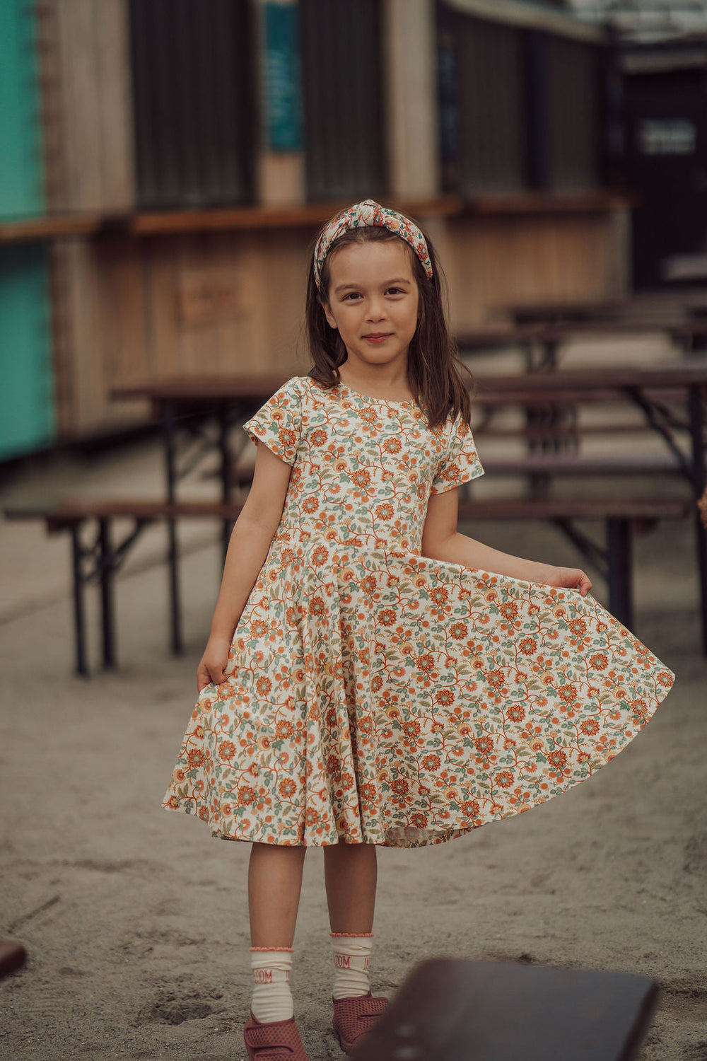 Sweetheart Twirl Dress | Organic Cotton Jersey - In Bloom | Pre-Order SS27
