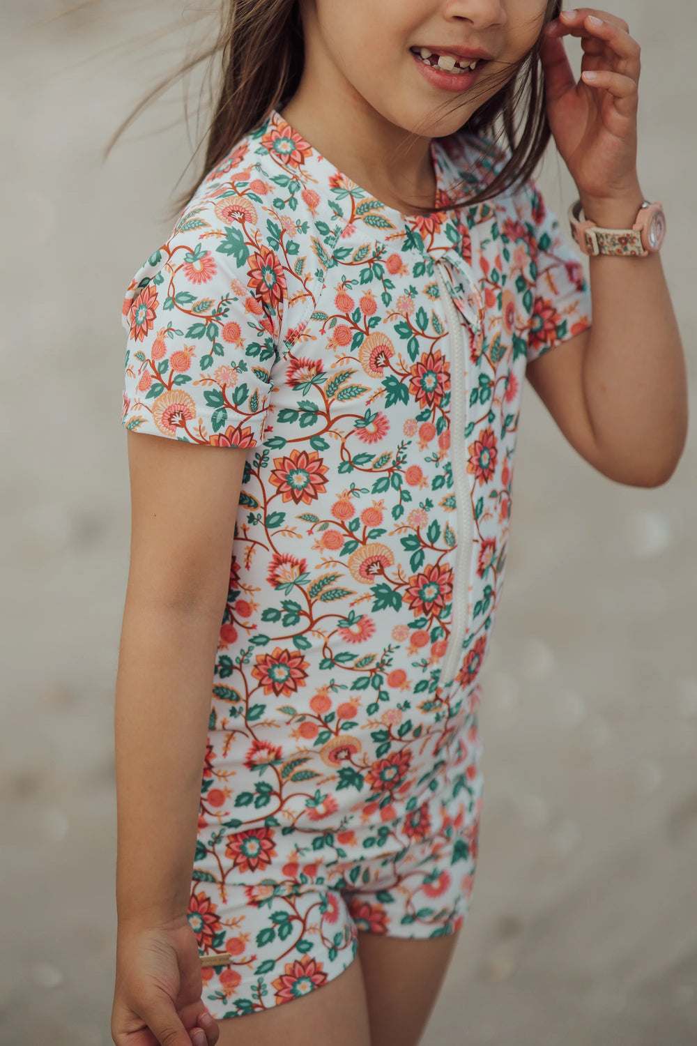 Short Sleeve Rashguard Swimsuit | UPF + Recycled - In Bloom